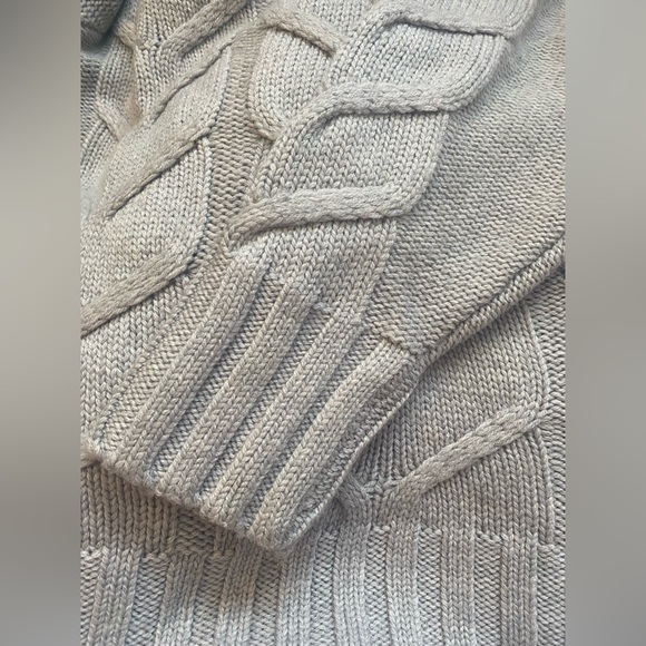 NWOT Aritzia Wilfred Cable Knit Merino Wool Turtleneck Sweater - Size Xs gray - Picture 10 of 11